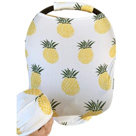 9pc Unisex Baby Ultimate Set of Infant Car Seat Cover Canopy Headrest Blanket Hat Nursing Scarf, 25JE12