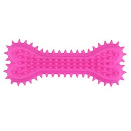 HENBRANDT Chew Bone 15cm Puppy Dog Hard Rubber Chewy Training Toys (Pink)