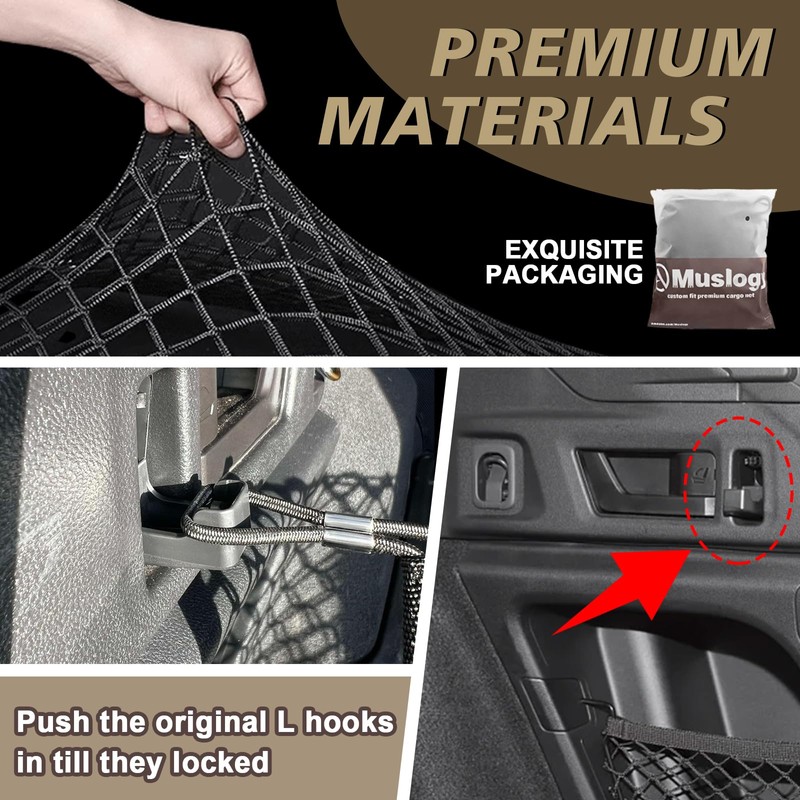 Muslogy Envelope Style Trunk Cargo Net Compatible with 2015-2024 2025