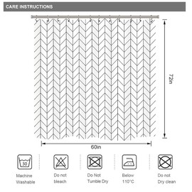 Riyidecor Boho Chevron Herringbone Shower Curtain Black White 60x72 Inch Geometric Striped Simple Modern Classy Neutral Contemporary 12 Pack Hooks Decor Fabric Bathroom Set Polyester Waterproof