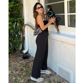 NEW YOUNG 3 Pack Women's Wide Leg Pants with Pockets High Waist Loose Sweatpants Casual Lounge Yoga Workout Palazzo Black