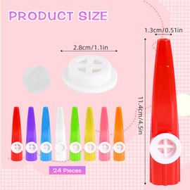 24 Pcs Kazoos Plastic Musical Kazoos Multipack for Children, Multi-Color Kazoo Kazoos for Kids, Beginners and Cazoo Parties, Kazoo Instrument Includes 8 Colors For Gifts Prizes And Party Favors
