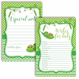 Two Peas in a Pod Twin Boy and Girl Baby Wishes Cards 20, 4"x6" - Great Keepsake and Fun Activity for Baby Showers - Wishes for Baby Keepsakes Last Generations - Fill-In, Double-Sided Cards