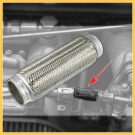 REPAIROCK 2.5"x8.15"x10" Car Exhaust Flexible Pipe Universal Stainless Steel Auto Replacement Parts