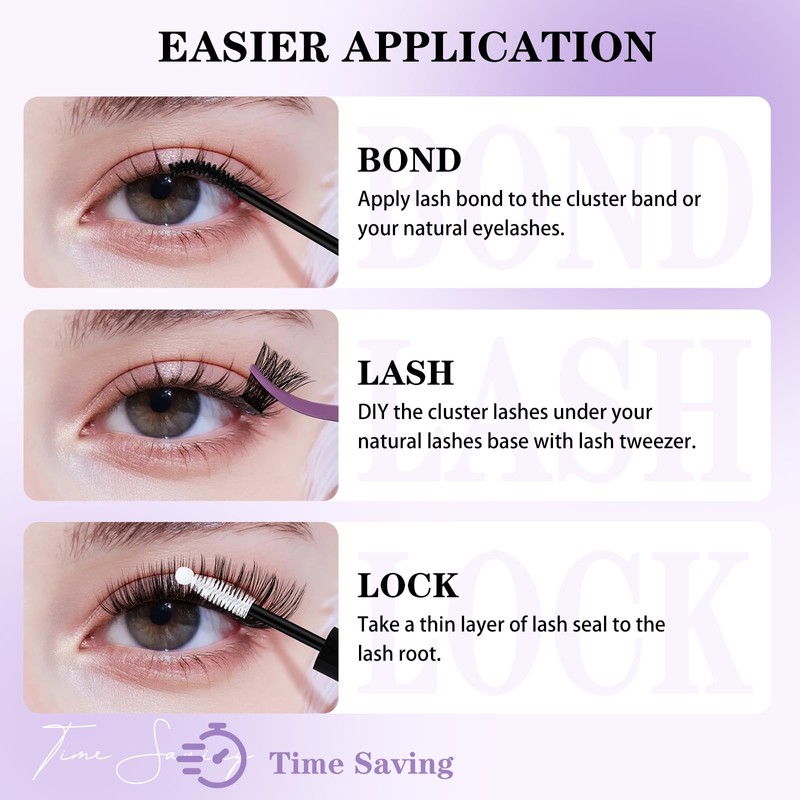 B&Q Wispy Lash Cluster B19 Eyelash Cluster 156PCS Cluster Eyelash