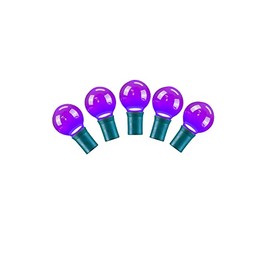 Vickerman 25 Purple G30 LED Light on Green Wire, 16' Christmas Light Strand