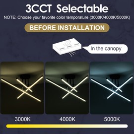 AIRYPHANT Modern LED Chandelier 18W Dimmable Black Semi Flush Mount Ceiling Light Fixture for Kitchen Dining Room Foyer Entry, 23.82"