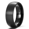 TIGRADE 4mm 6mm 8mm Titanium Ring Brushed Dome Silver Wedding