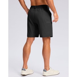 G Gradual Men's Casual Shorts 7"/ 9" Lightweight 4 Pockets Stretch Quick-Dry Summer Shorts for Golf Work Hiking Trips(7", Black, XXL)