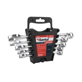 SANTUL, Juego de 5 llaves combinadas, Templadas para Mayor Resistencia, Acabado Cromo Espejo, Modelo 7660