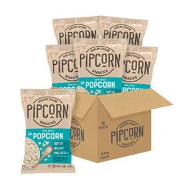 Heirloom Sea Salt Mini Popcorn by Pipcorn - 4.5oz 6 Pack - Gluten Free, Non-GMO Heirloom Corn, Non-Artificial, Preservative Free Snacks