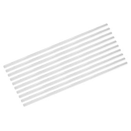 uxcell 10Pcs 0.16"(4mm) Dia Round Aluminum Rods, 7.9"(200mm) Long 6061 Aluminum Round Rod Solid Lathe Bar Stock for Industry Construction DIY Crafts, Silver