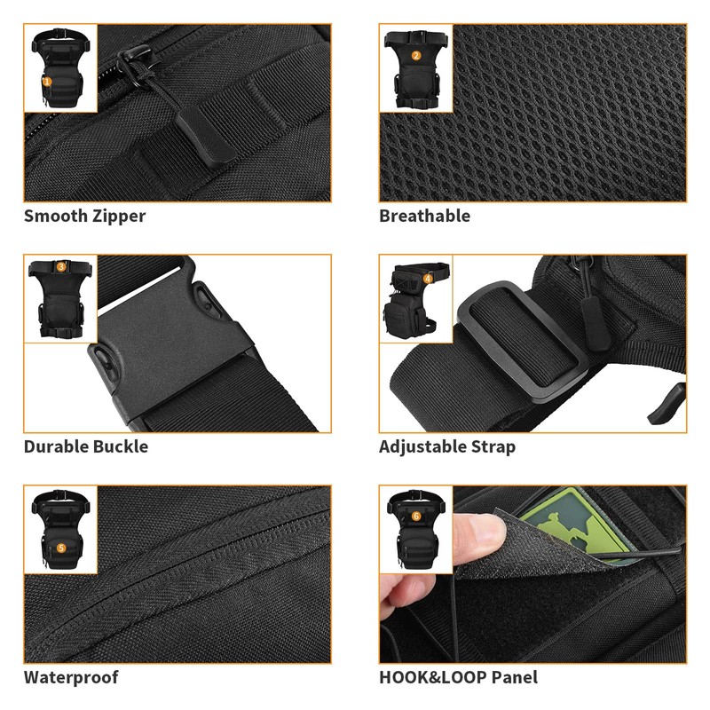 Huntvp Military Tactical Molle Drop Leg Bag Utilitary Pouch Cross