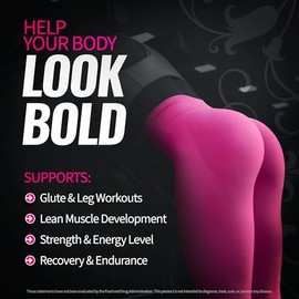 Bold Buns Creatina Para Mujeres | Suplemento En Polvo Para Aumentar El Volumen De Los Glúteos Y Reducir La Celulitis | Sin Hinchazón, Sin Rellenos, Ve