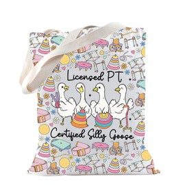 Silly Goose Gift Goose PT Goose Lover Tote Bag Physiotherapy Therapist Gift Medical Goose Bag, Pt certified, M