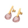 LuckyLy Aretes Mujer con Cristal Rosa, Acero Inoxidable con Baño