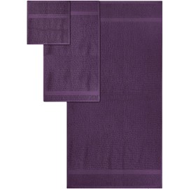 Utopia Towels Plum Towel Set, 2 Bath Towels, 2 Hand Towels, and 4 Washcloths, 600 GSM Ring Spun Cotton Highly Absorbent Towels for Bathroom, Shower Towel (Pack of 8)