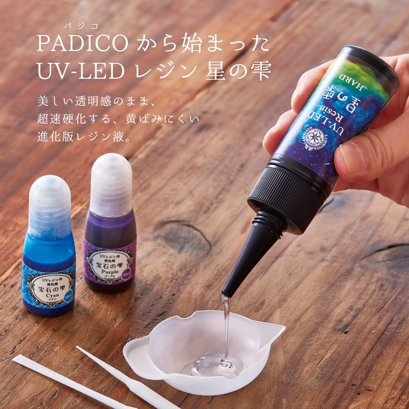PADICO 403240 Liquid Resin, Large Capacity, UV-LED Resin, Star Drops,