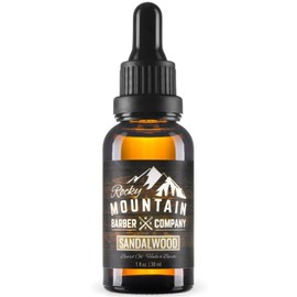 Sandalwood Beard Oil & Leave-in Conditioner - Cold-Pressed Blend with Sandalwood Scent, Nutrient Rich Jojoba, Grapeseed, Argan, Coconut Oil