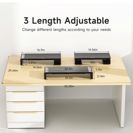 OImatser Monitor Stand Riser 3.0 USB HUB, Type-C Data Port, Foldable Computer Monitor Riser, Adjustable Length Computer Stand and Storage Drawer & Pen Slot, Phone Stand for Computer