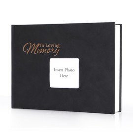 GeeRic Funeral guest book Memorial service keepsake Condolence book Classic remembrance book Dignified funeral memorial Timeless memorial guest book Quality funeral keepsake elegant condolence book