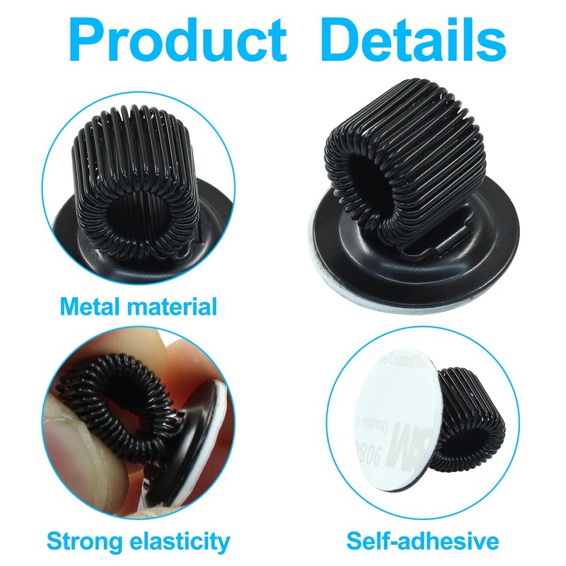 Rierdge 12 Pack Black Self Adhesive Pen Pencil Holder, Pen