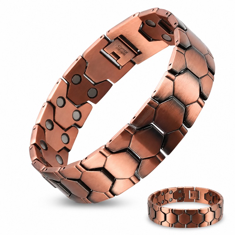Men’s Copper Magnetic Bracelet for Style – Adjustable Link Jewelry