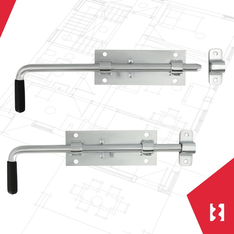KOTARBAU® Garage Door Bolt Bolt Galvanised Silver with Rubber Handle