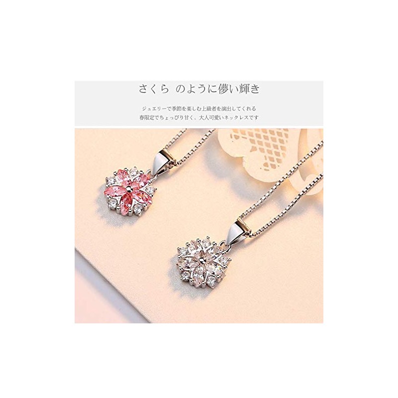 Glam Jewelry Cherry Blossom Necklace, Present for Women, Girlfriend, Wife,