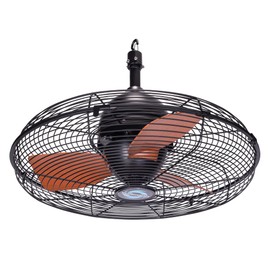 Tornado 20 Inch Outdoor Downrod Mount Ceiling Fan, IPX4 Water-Resistant Ceiling Hung Fan Remote Control Included, 3 Speed 3000 CFM 10 FT Cord UL Safety Listed