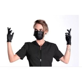 Ambiderm Cubrebocas Negro Ambiderm 3 Caja 150pz