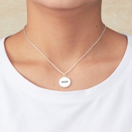 Philip Jones Silver Plated Filigree Disc Mum Necklace