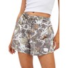 Womens Camo Sweat Shorts Lounge Elastic Waist Maple Leaf Print