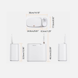 Joybos 2-in-1 Multi-Function Bucket, Trash Can & Disposable Toilet Brush Storage Bucket, Includes 12 Brush Heads and 1 Handlecapacity: 14L, color: White