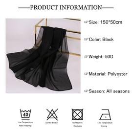 Geoxury Scarfs for Women Lightweight Solid Color Soft Chiffon Fashion Scarves Elegant Sunscreen Shawls Wraps for Ladies