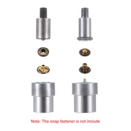 sourcing map 12 mm Press Studs Button Shape for Hand Press Machine Setter Carbon Steel Tip Fasteners Tool M8 x 1.25 mm Installation Thread