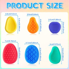 Qcdou Fidget Toy Set, Fidget Toys Sensory Stone, 6 Pack Fidget Toys for Kids Adults, Textured Soft Worry Stone for Autism Kids, Students Anxiety Relief/Social Emotional Feelings/Stress Calming Toys