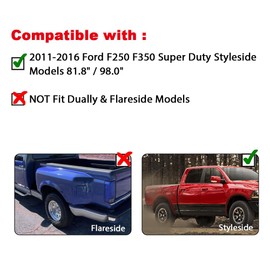 LQI Fender Flares Compatible with Ford F250/F350 2011-2016 Superduty Styleside with 81.8"" /98.0"" bed length models only(Do not fit Dually and Flareside models) Pocket Rivet Style Accessories 4PCS