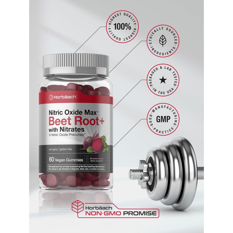 Horbäach Nitric Oxide Beet Root Gummies | 60 Count |
