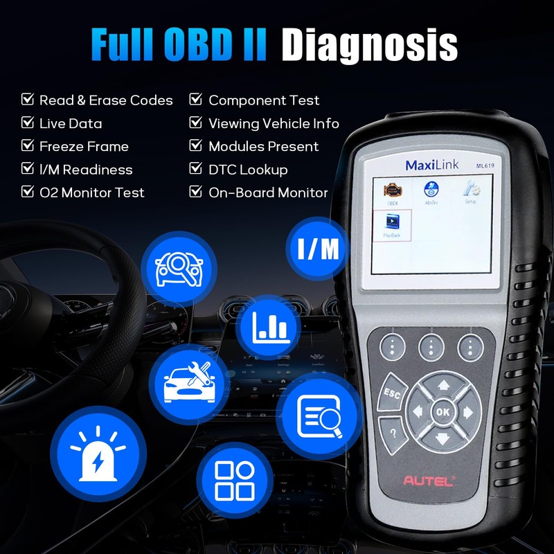 Autel MaxiLink ML619 OBD II Scanner - Same as AL619,