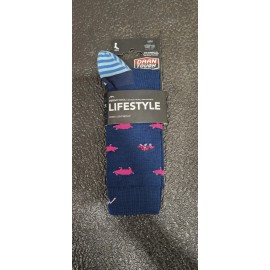Darn Tough Mens 6092 Navy Men's Truffle Hog Crew Lightweight Lifestyle Sock M