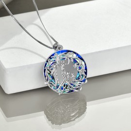 TOUPOP Family Necklace Jewellery with Blue Crystal