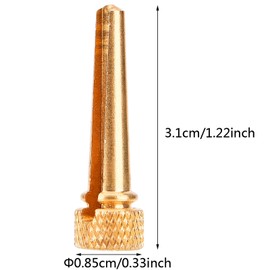 HilBeliFU 6Pcs Guitar Bridge Pins, 3cm Brass Guitar Pegs Set, Gold Folk Guitar String Pegs Set with Abalone Dot, Sturdy Guitars Bridge Replacement Accessories, Bottom 0.85cm