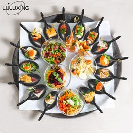 6pcs 4inch Tasting Spoons,Fish Shaped Ceramic Spoon,Porcelain Caviar Appetizer Spoons,Dishwasher Safety,for Tasting Scallop,Prawn,Chips,Dip Sauces,Restaurant,Party