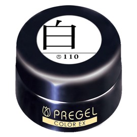 Pregel Gel Nail Color EX White 110, Color Gel, UV/LED Compatible