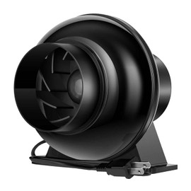 RURAL GROW 4 inch Inline Fan, 200 CFM Inline Exhaust Fan, Inline Duct Fan, Plastic Ventilation Fan Blower for Hydroponics Grow Tent