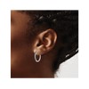 Black Accent Diamond Hoop Earrings in Sterling Silver (4/5 Inch