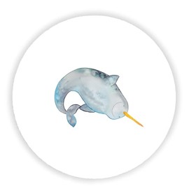 Mr. & Mrs. Panda Narwhal Round Magnet Gift for Children's Room, Decorative Magnet, Whiteboard Magnet, Fridge Magnet, Holiday, Sea, Tidy Up