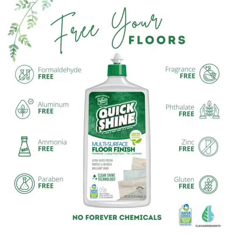 zandikonnketsllc Quick Shine Floor Finish 27 oz Protects Hardwood Tile