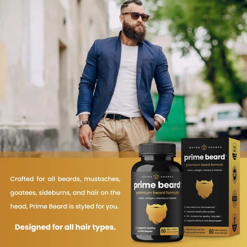 Vitaminas Para Barba Nutrachamps Prime | Vello Facial Varoni
